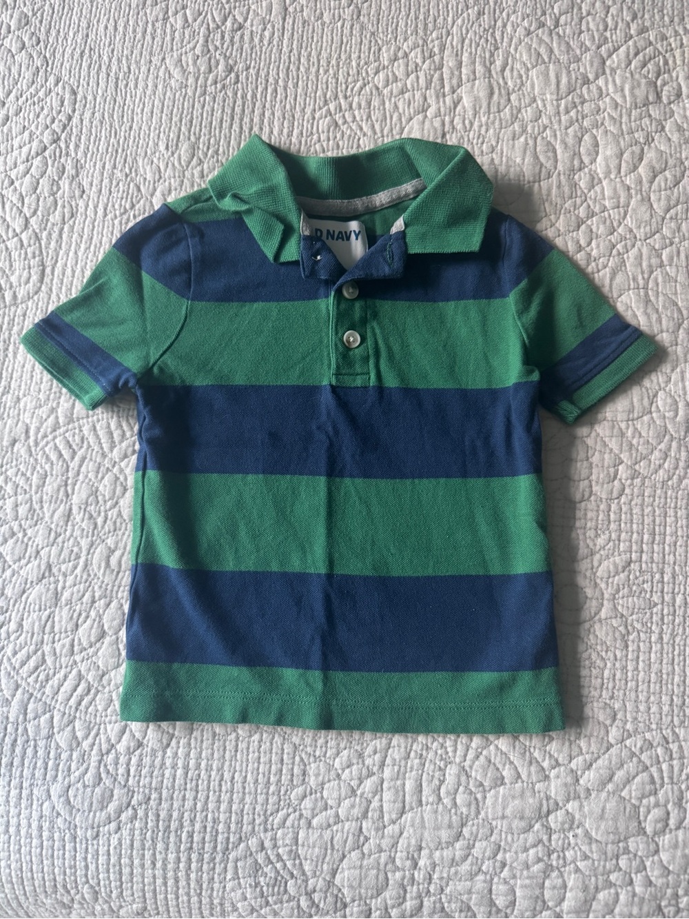 Old Navy Green & Blue Striped Polo